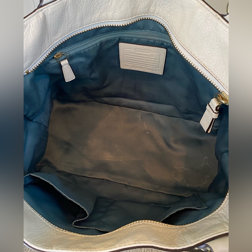 Coach Ivory Leather Tote with Gold Chain and Leather Straps Retail Style 20466 - Picture 6 of 16